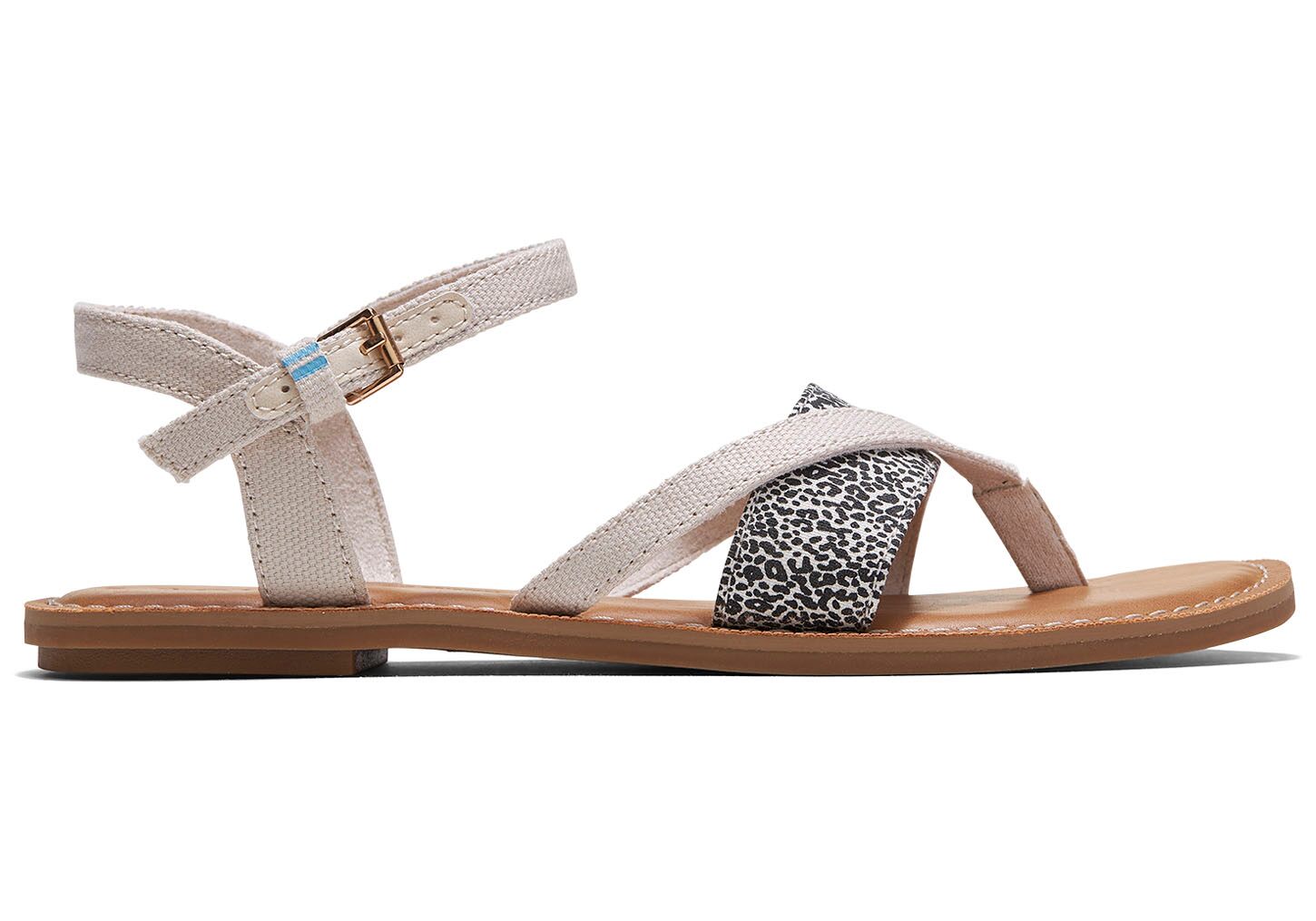 Toms Lexie Shimmer Canvas Mini Leopard Print - Womens Sandals - Beige - NZ - 439158WMV